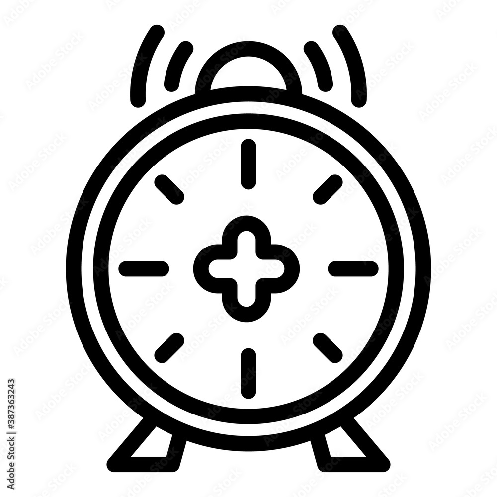 Poster alarm clock icon. outline alarm clock vector icon for web design isolated on white background