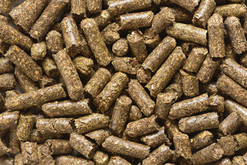 Dry herbal animal feed pellets full frame coverage