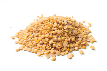 pile of soybean on a white background.