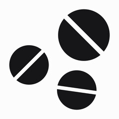 Fototapeta premium Pills icon. Medicines. Vitamins. Treatment of the sick. Vector icon.