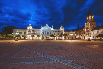 Sanok main square at evening - 387366253