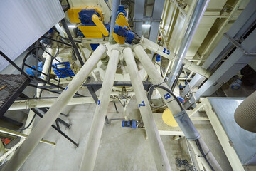 Equipment for mixing ingredients in an animal feed plant