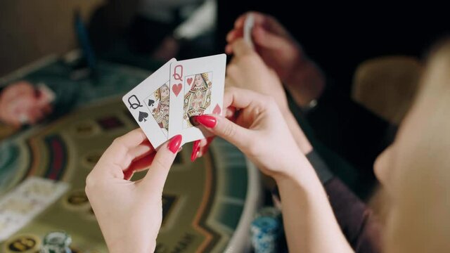 People playing poker in casino