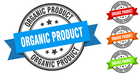 Obraz premium organic product stamp. round band sign set. label
