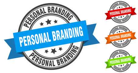 personal branding stamp. round band sign set. label