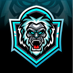 Yeti head mascot. esport logo design