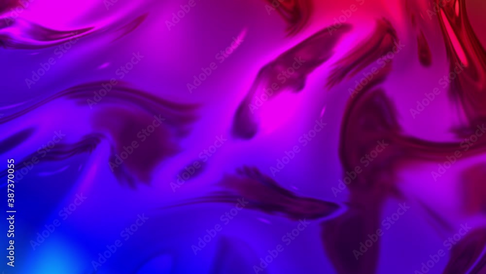 Poster animated rainbow metallic gradient in 4k. abstract 3d of wavy cloth surface that forms ripples like 
