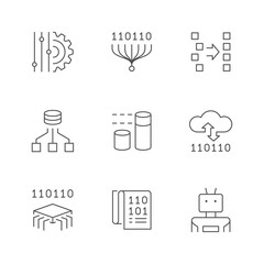 Set line icons of data analytics
