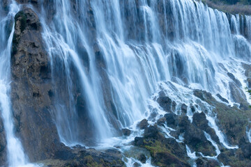 Nuorilang waterfall, Jiuzhaigou National Park, Sichuan Province, China, Unesco World Heritage Site