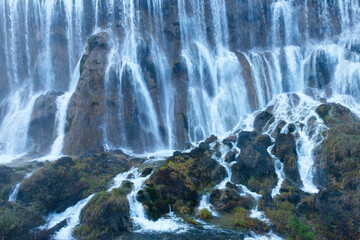 Nuorilang waterfall, Jiuzhaigou National Park, Sichuan Province, China, Unesco World Heritage Site