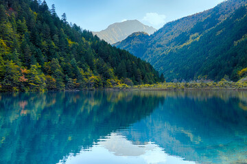 Bamboo Lake, Jiuzhaigou National Park, Sichuan Province, China, Unesco World Heritage Site