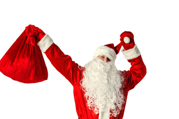 Authentic Santa Claus. Isolated on white.