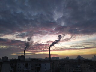 clouds over city