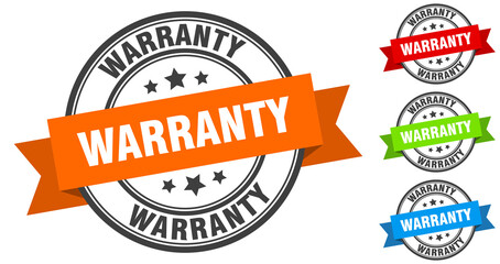 warranty stamp. round band sign set. label