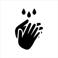 Wash / washing hands to keep clean flat vector icon for websites and print