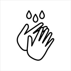 Wash / washing hands to keep clean flat vector icon for websites and print