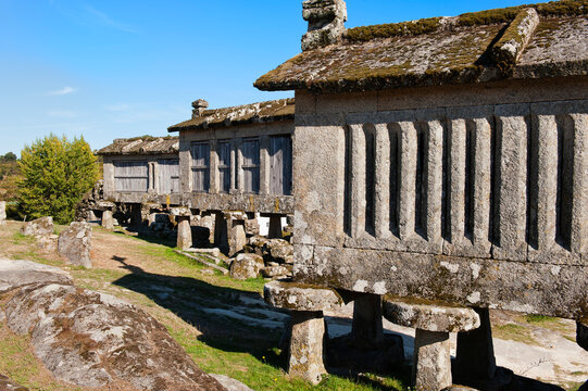 Traditonal Espigueiros, Granary, Lindoso, Peneda Geres National Park, Minho province, Portugal