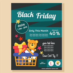 black friday poster flat style campaign promo