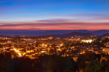 Fototapeta na wymiar View over Guimaraes at night, Minho, Portugal, Unesco World Heritage Site.