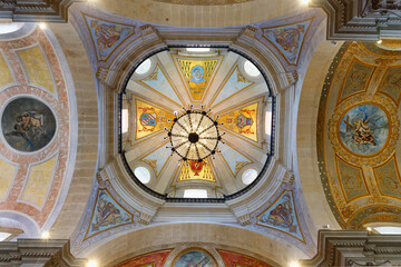 Obraz premium Santuario do Bom Jesus do Monte, Good Jesus of the Mount sanctuary, Church ceiling, Tenoes, Braga, Minho, Portugal