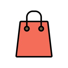 Shopping Bag Icon Color Design Vector Template