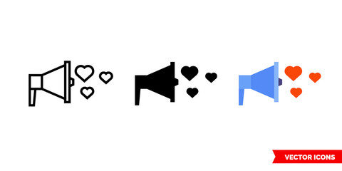 Serenade icon of 3 types color, black and white, outline. Isolated vector sign symbol.