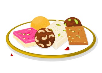 Indian Sweets or Mithai Like Laddu,Barfi