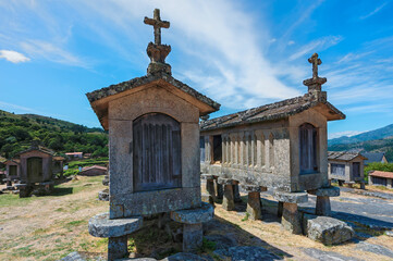 Traditional Espigueiros, Granary, Lindoso, Peneda Geres National Park, Minho province, Portugal