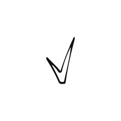 Single check mark element in doodle business set.
Hand drawn vector illustration.
