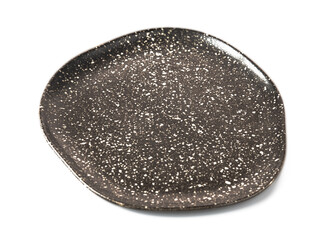 Japanese style black plate isolated on white