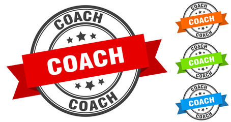 coach stamp. round band sign set. label