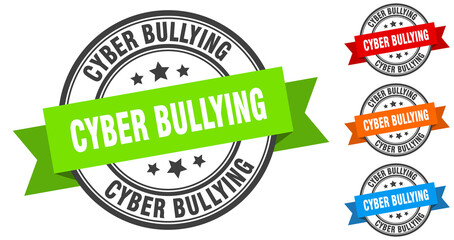 Obraz premium cyber bullying stamp. round band sign set. label