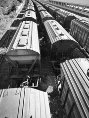 freight cars of a train at a railway station