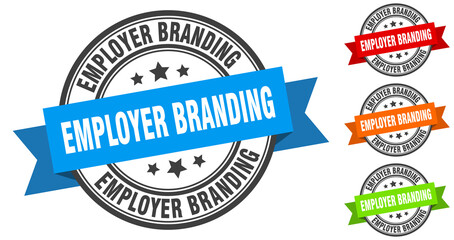 employer branding stamp. round band sign set. label