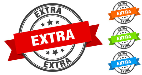 extra stamp. round band sign set. label