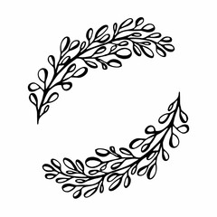 twig single vector illustration .contour handmade image