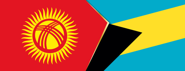 Kyrgyzstan and The Bahamas flags, two vector flags.