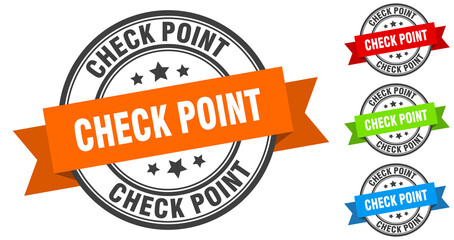check point stamp. round band sign set. label