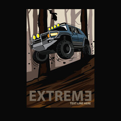 extreme sport car illustration