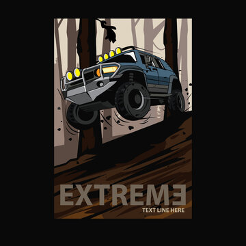 extreme sport car illustration