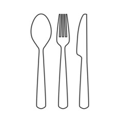 black cutlery set icon - vector illustration