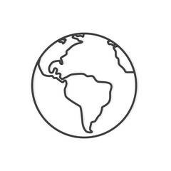 planet earth, globe icon icon - vector illustration
