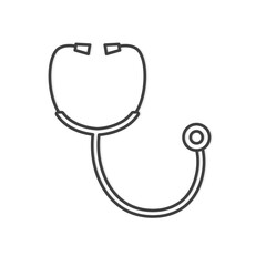 black stethoscope icon - vector illustration