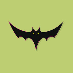 hand drawn flat illustration of an halloween bat 