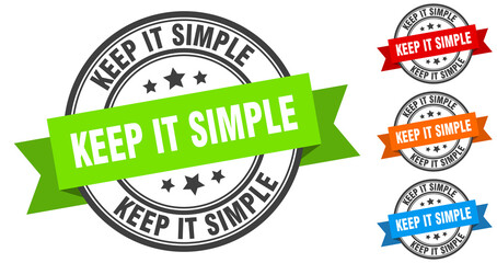 keep it simple stamp. round band sign set. label