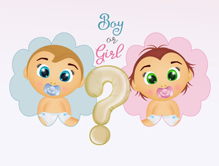 illustration of Gender reveal party