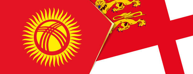 Kyrgyzstan and Sark flags, two vector flags.