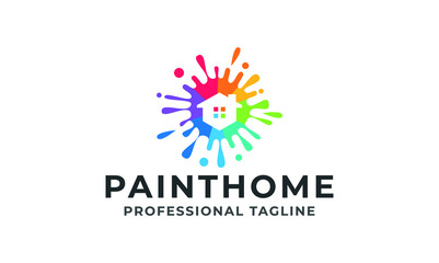 Fototapeta na wymiar Paint Home Vector Logo Template