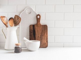 Kitchen background with kitchen utensils