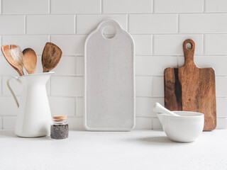 Kitchen background with kitchen utensils